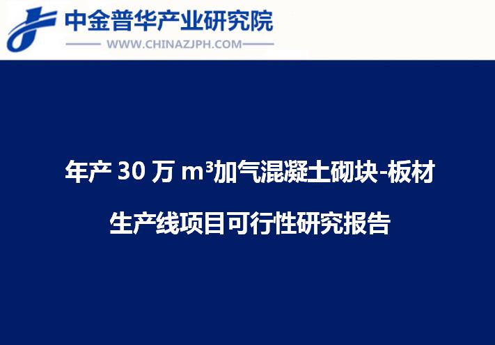 年產(chǎn)30萬m3加氣混凝土砌塊-板材生產(chǎn)線項(xiàng)目可行性研究報告